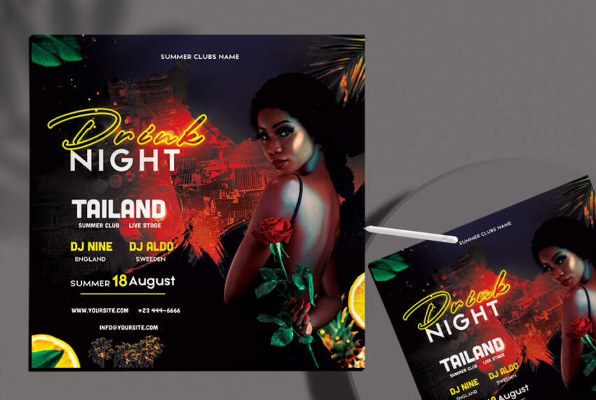 Free Friday Night Club Flyer Template In Psd Psdflyer