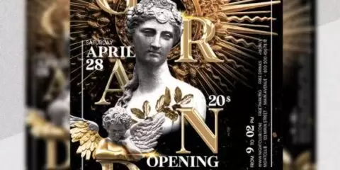 Free Grand Opening PSD Flyer Template