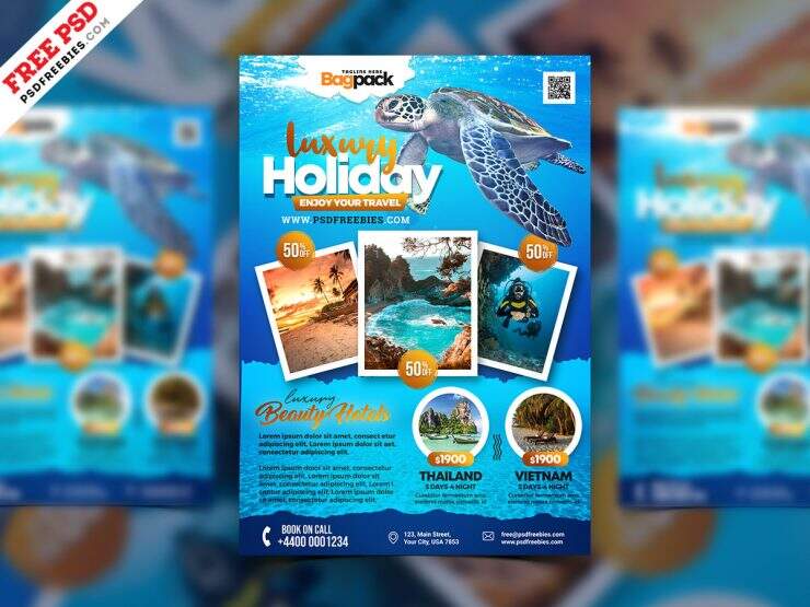 Free Travel Ad Flyer Template (PSD)
