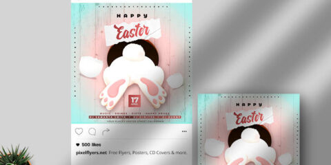 Happy Easter Free Instagram Banner PSD