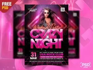 Saturday Event Party Free PSD Flyer Template