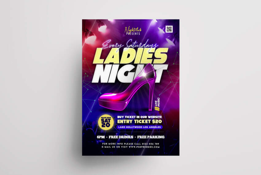 Saturday Girls Party Free PSD Flyer Template