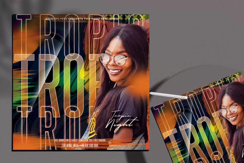 Tropical Night Flyer Free PSD Template