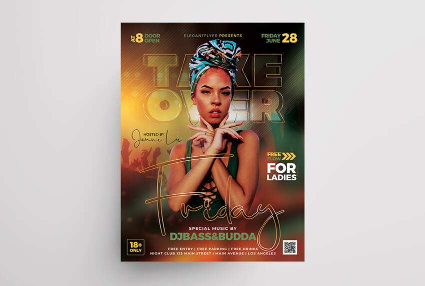 Club Takeover Vibe Free Flyer Template (PSD)