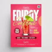 Cocktail Party Free Flyer Template (PSD)