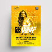 Crazy Friday Party Free Flyer Template (PSD)