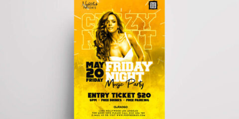 Crazy Friday Party Free Flyer Template (PSD)