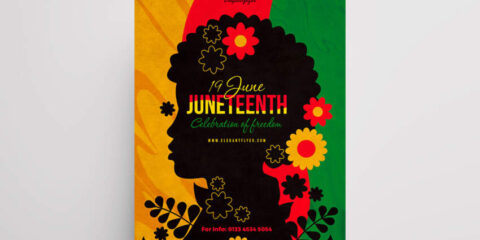 Juneteenth Invitation Free Flyer Template (PSD)