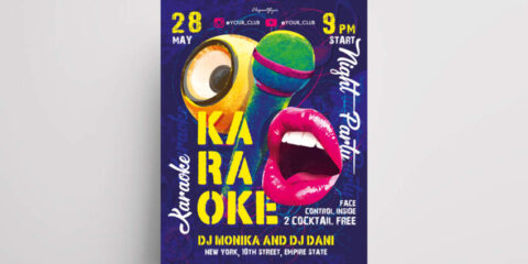 Karaoke Party Free PSD Flyer Template