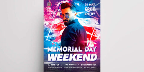 Memorial Day Party Free PSD Flyer Template