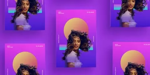 Retro Color Festival Free PSD Flyer Template