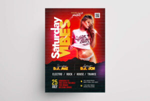 Saturday Vibe Party Free Flyer Template (PSD)
