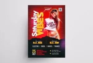 Saturday Vibe Party Free Flyer Template (PSD)