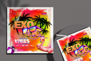 Exotic Beach Day Free Instagram Banner (PSD)