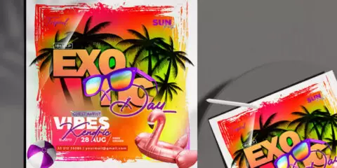 Exotic Beach Day Free Instagram Banner (PSD)