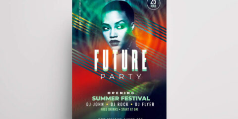 Future Club Party Free Flyer Template (PSD)