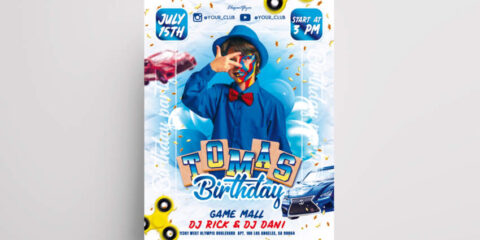 Kids Birthday Free Flyer Template (PSD)