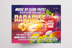 Summer Paradise Dinner Free Flyer Template (PSD)