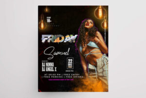 The Friday Party Free Instagram Post Template (PSD)