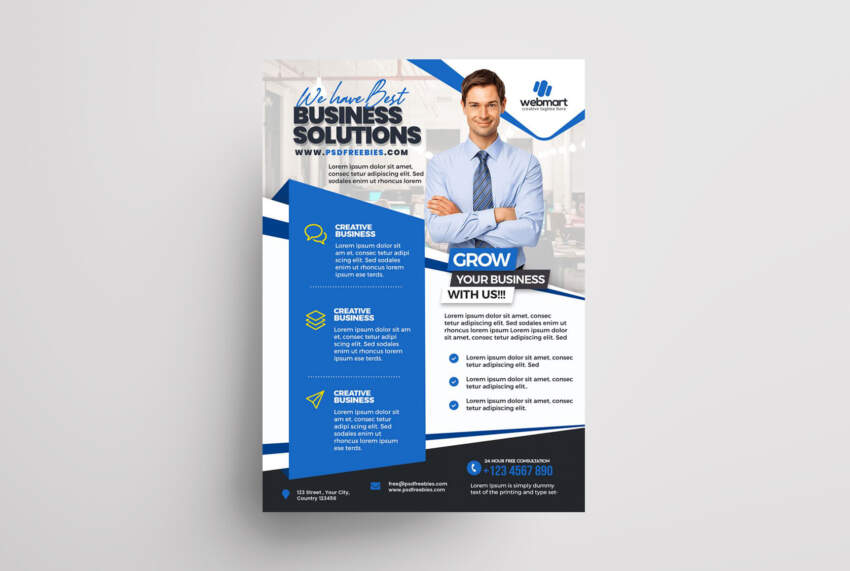 Business Ad Company Free PSD Flyer Template