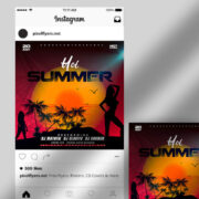 Hot Summer Party Free Instagram Banner (PSD)