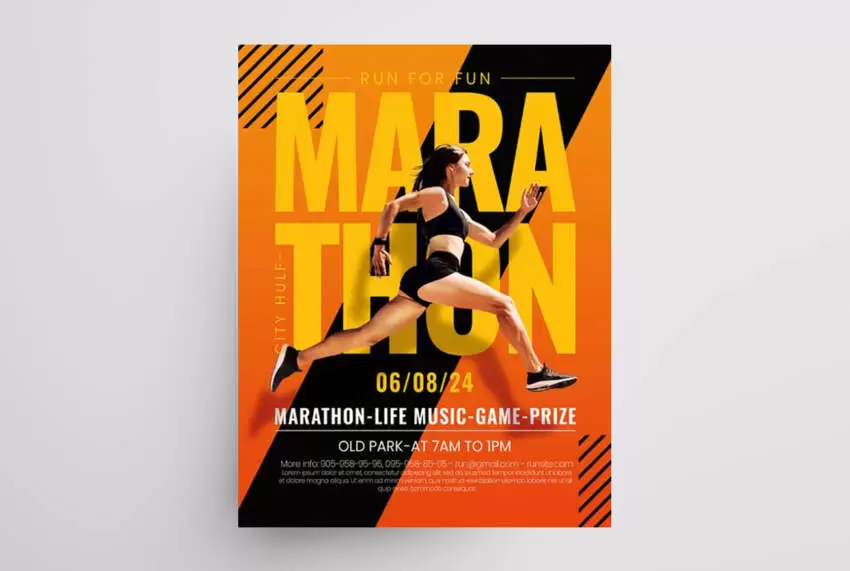 Marathon Sport Free Flyer Template (PSD)
