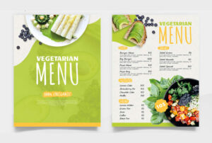 Free Restaurant Vegetarian Menu Template (PSD)
