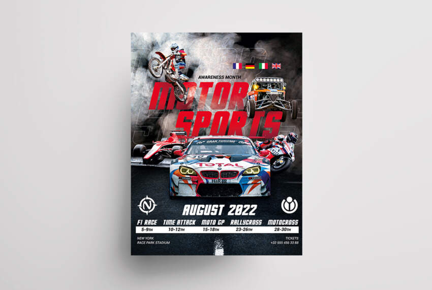 Motorsports Tournament Free PSD Flyer Template PSDFlyer