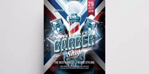 Barbershop Ad Free Flyer Template (PSD)