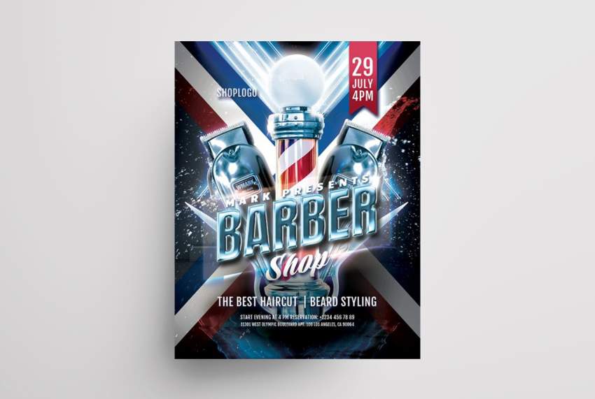 Barbershop Ad Free Flyer Template (PSD)