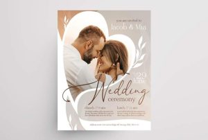 Elegant Wedding Invitation Free Template (PSD)