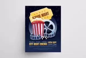 Move Night Free Flyer Template (PSD)