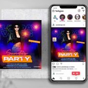 Music Night Party Free Instagram Banner (PSD)