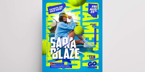 Tennis Game Day Free Flyer Template (PSD)