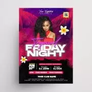 Tropic Music Party Free Flyer Template (PSD)