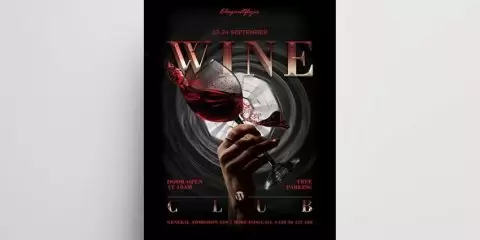 Wine Event Free Flyer Template (PSD)