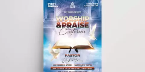 Church Worship & Praise Free Flyer Template (PSD)