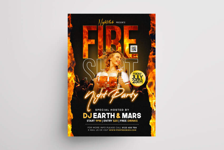 Club Party Free Flyer Template (PSD)