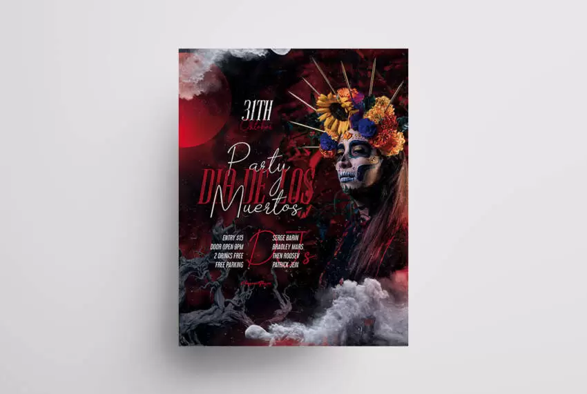Dia de los Muertos Free PSD Flyer Template