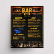 Drinks Bar & Lounge Free Flyer Menu Template (PSD)