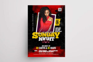 Ladies DJ Party Free PSD Flyer Template