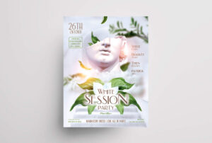 White Party Event Free Flyer Template (PSD)