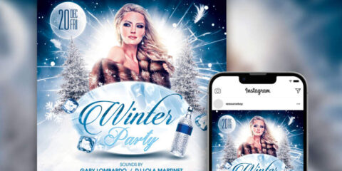 Winter Party Free Instagram Banner (PSD)