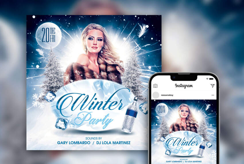 Winter Party Free Instagram Banner (PSD)