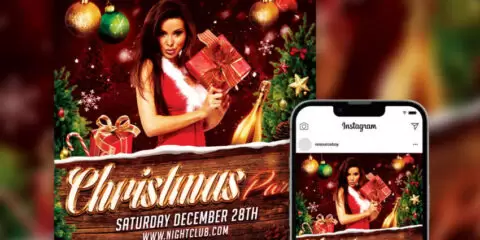Free Christmas Party Instagram Post Template (PSD)