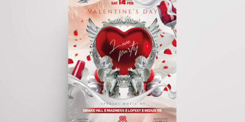 Free Elegant Valentine’s Day Event Flyer Template (PSD)