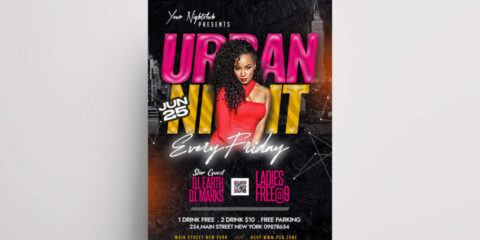 Girls Club Party Free Flyer Template (PSD)