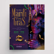 Mardi Gras Party Free Flyer Template (PSD)