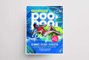 Summer Pool Party Free Flyer Template (PSD)