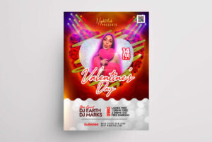 Valentine's Day Party Free Flyer Template (PSD)
